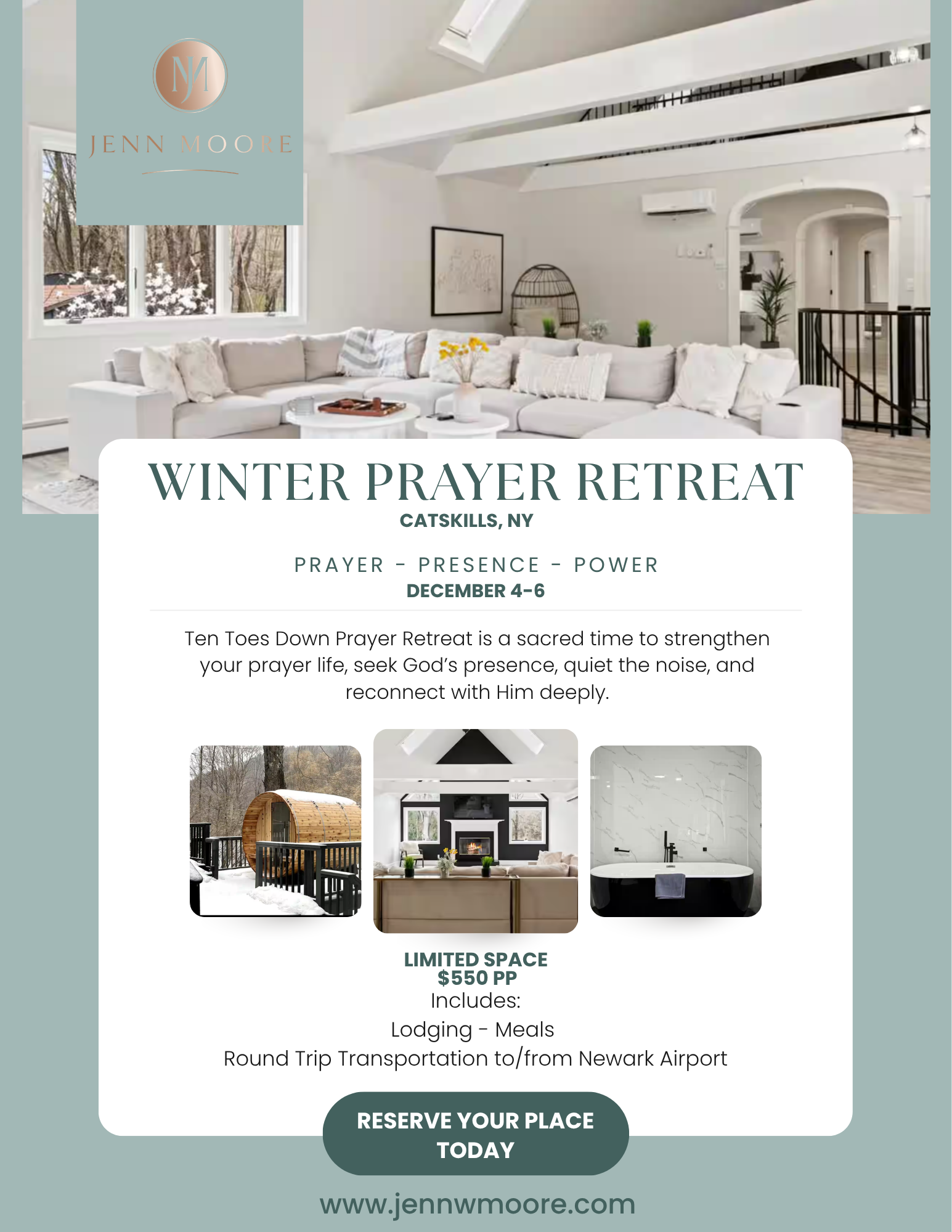 Winter Prayer Retreat with Pastor Jenn Moore — Catskills, NY, December 4-6